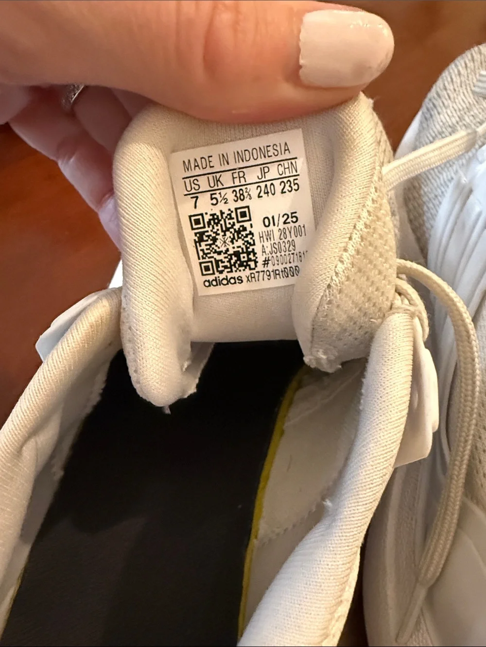 Adidas ultradream dna running shoe in white/cream